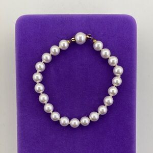 💛 Classic 925 Vermeil Faux White Pearl Bracelet | Luminous Bridal Luxe